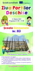 flyer ziua portilor deschise 2025 scoala 113